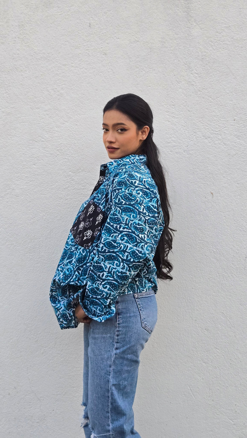 Cotton Printed Oversized Shirt