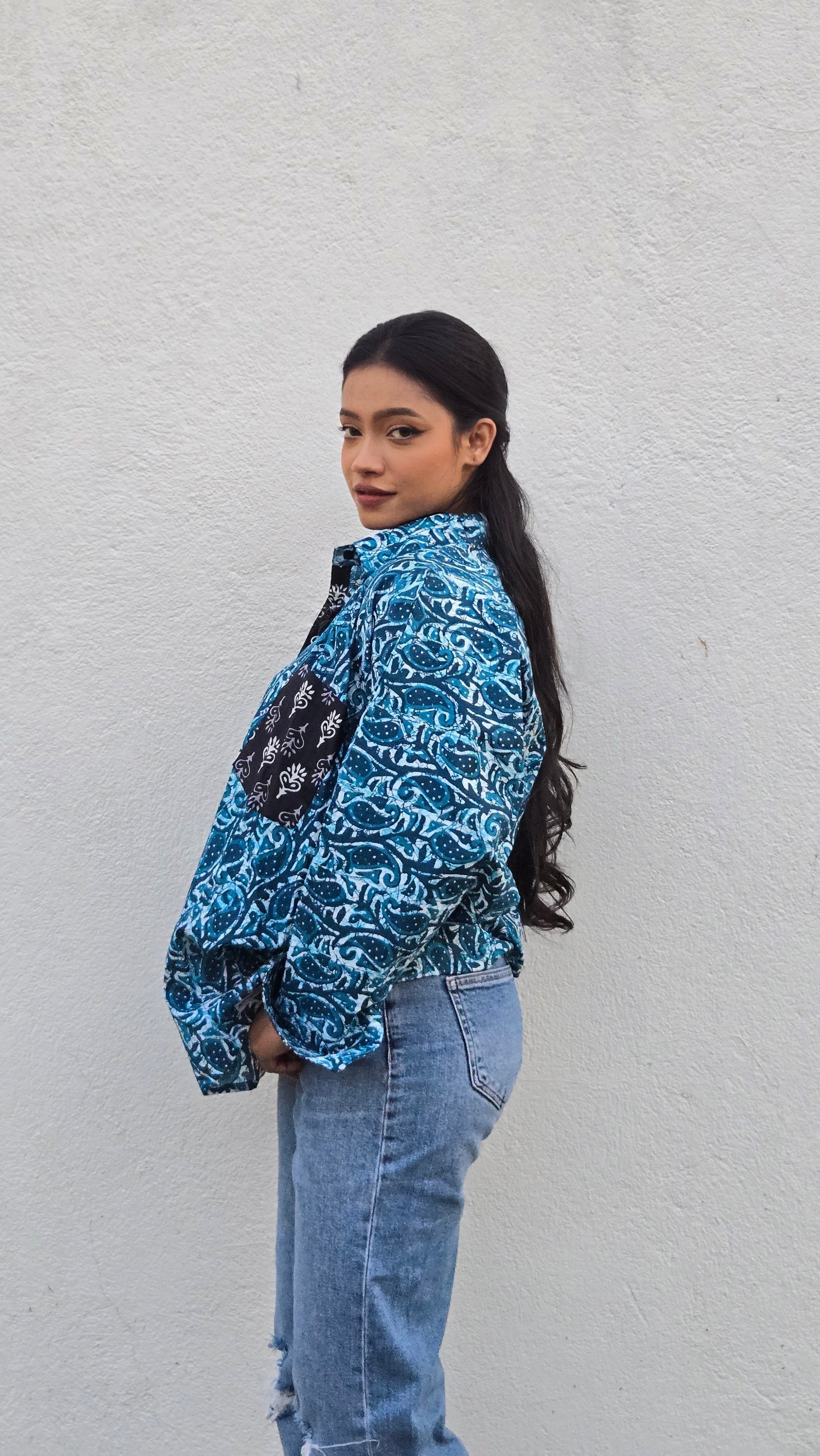 Cotton Printed Oversized Shirt