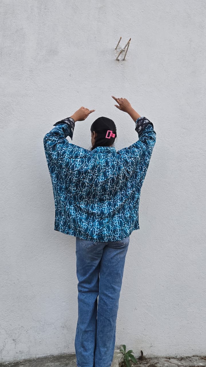 Cotton Printed Oversized Shirt